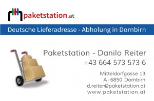 Visitenkarte Paketstation Dornbirn - deutsche Lieferadresse